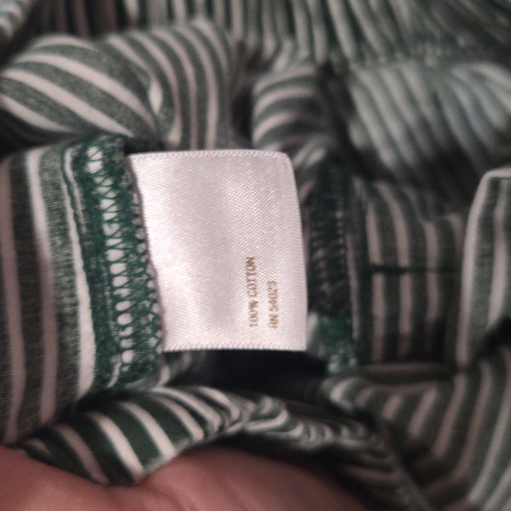 Old Navy Green and White Striped Pull On Cotton Lounge Pants XL Vacation Travel - Picture 7 of 7
